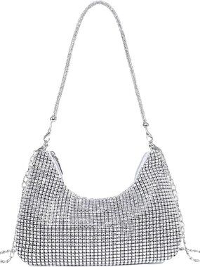 Women's Rhinestone Clutch Purses Wedding Shiny Evening Bags Glitter Shoulder Bag
